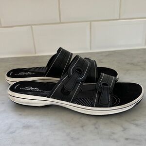Clarks Cloudsteppers Women's Black Slide Sandals Sz 11